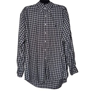 Ralph Lauren Blake Plaid Button Down Shirt Size L Long Sleeve 100% Cotton